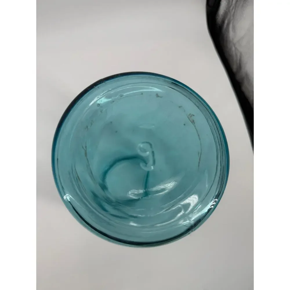 Vintage Blue Ball Perfect Mason Jar Aqua Glass 1/2 Gallon Canning Bottom Mark 6